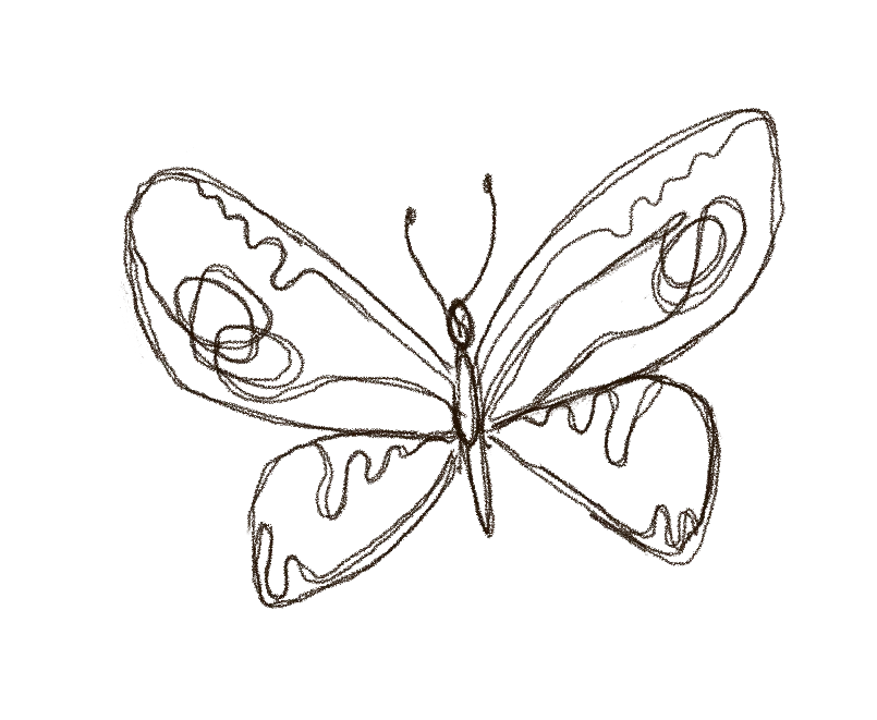 Butterfly wings disease charity sketch